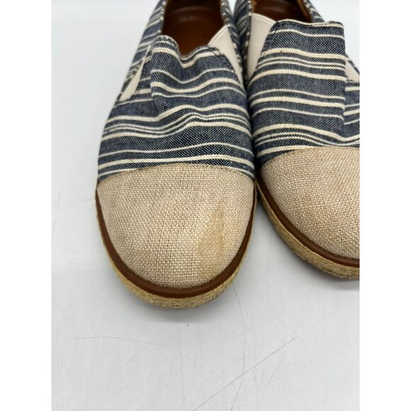 Enzo Angiolini Womens Slip On Flat Espadrilles Size 8M Blue Striped Canvas - Picture 9 of 16